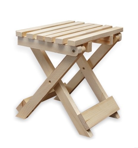 tabouret pliant 2 en pin massif