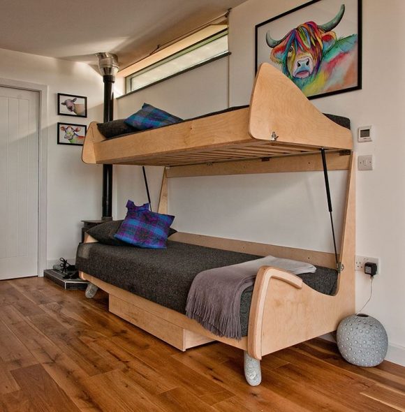 canapé convertible en bois