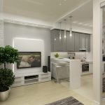 Conception d'un appartement d'une pièce de 40 mètres carrés. m. - une envolée