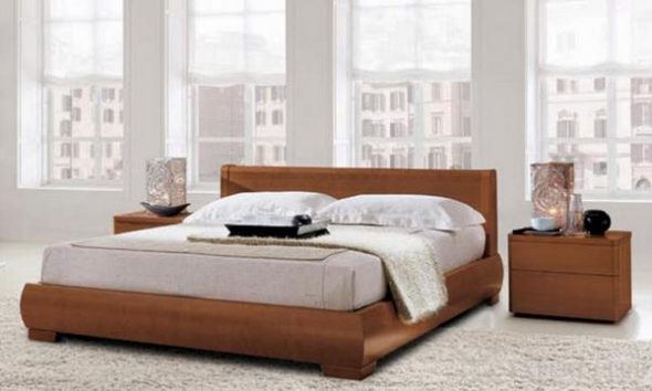 Lit de style moderne en bois massif