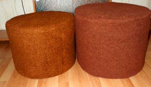 Pouf rond à partir de bouteilles en plastique