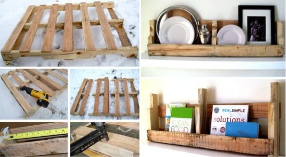 Les étagères de cuisine le font vous-même à partir de palettes