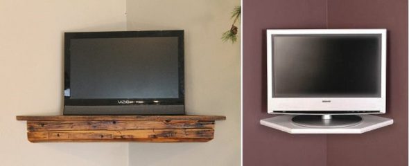 Échantillons d'étagères pour la télévision