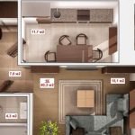 Disposition d'un appartement d'une pièce cuisine-studio