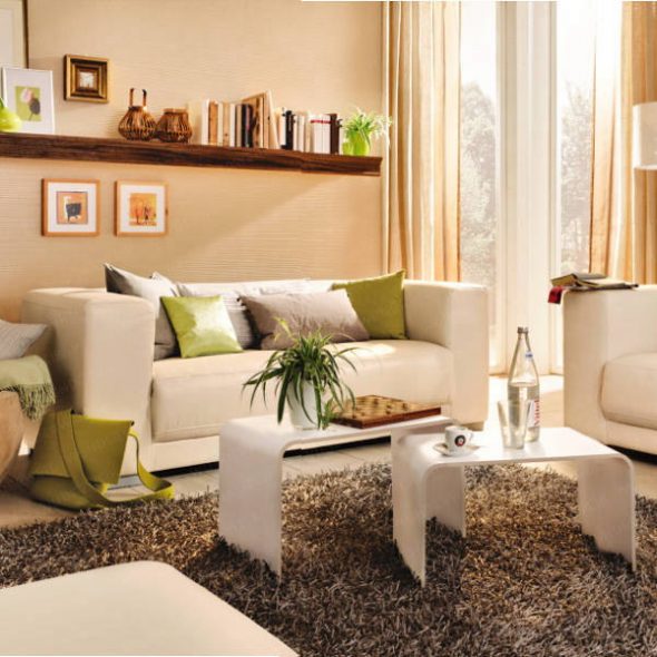 Mur sur le canapé dans le petit salon