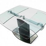 Table de transformation pour la cuisine en verre