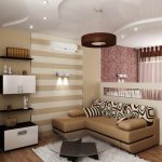Zonage appartement d'une pièce de couleur