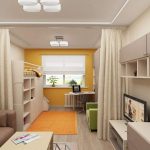 Zonage d'un appartement d'une pièce pour une famille avec un enfant