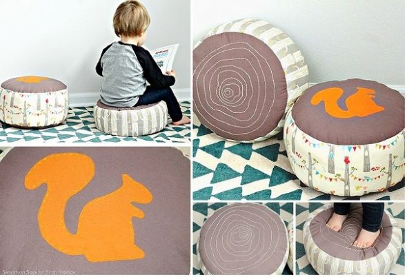 faire un pouf pour l'enfant
