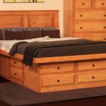 lit double en bois avec tiroirs idées de photo pour une petite chambre