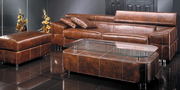 meuble cuir corail