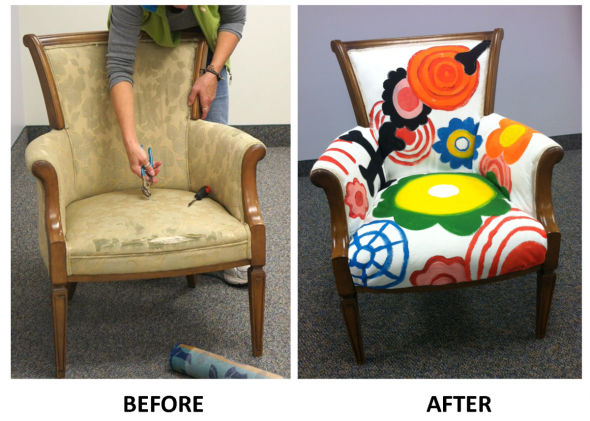nouveau tissu brillant pour la chaise