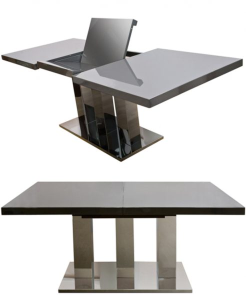 table à manger coulissante transformateur en métal et bois