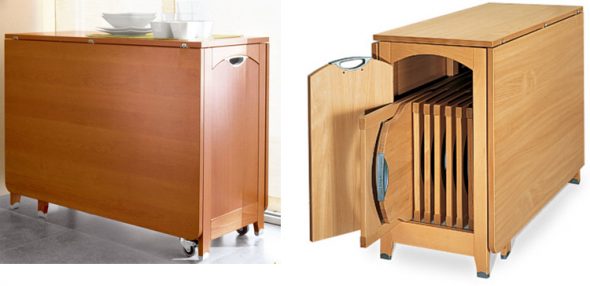 transformateur de table à la cuisine