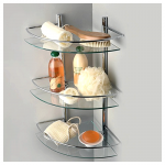 étagère d'angle en verre