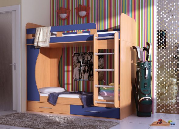 Lits superposés pour enfants dans la conception