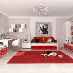 Moderno en la habitación infantil de una adolescente.