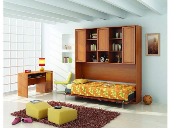 Lit armoire avec un mécanisme de levage