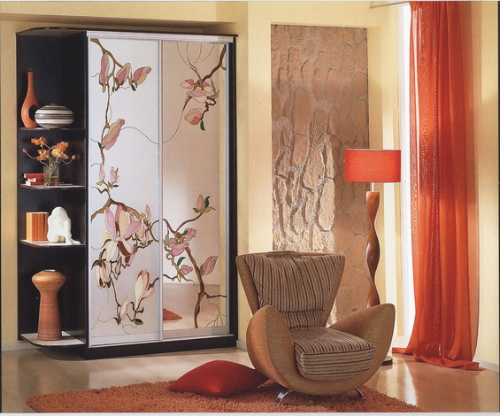 Armoire avec une photo sur la façade