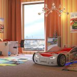 Voiture-lit blanc à l'intérieur