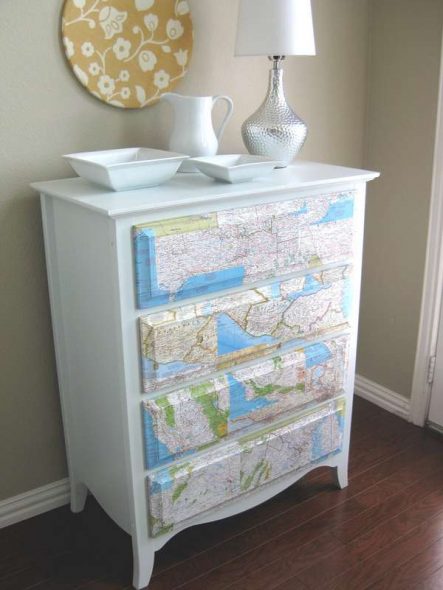 decoupage sul petto per mappe geografiche