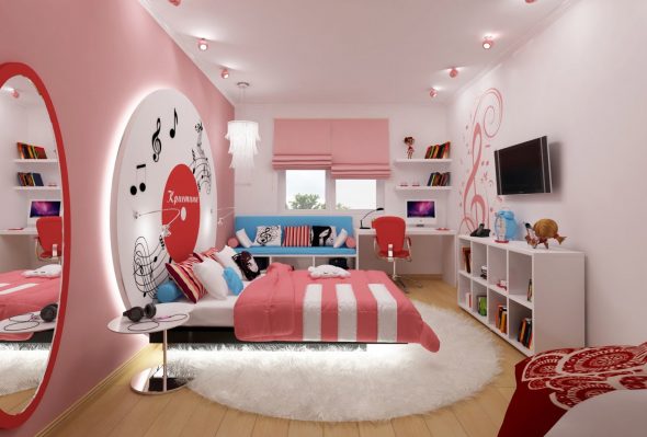 Quarto de crianças para uma garota adolescente