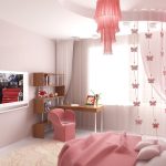 Diseño de habitación infantil para niñas.