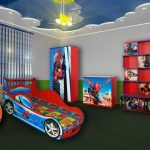 Chambre ado avec lit style Spiderman