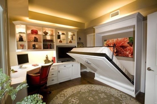 Lit-armoire à l'intérieur