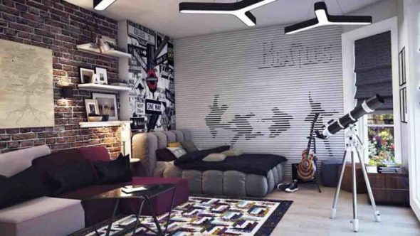 Décoration inhabituelle et salle de design pour un adolescent