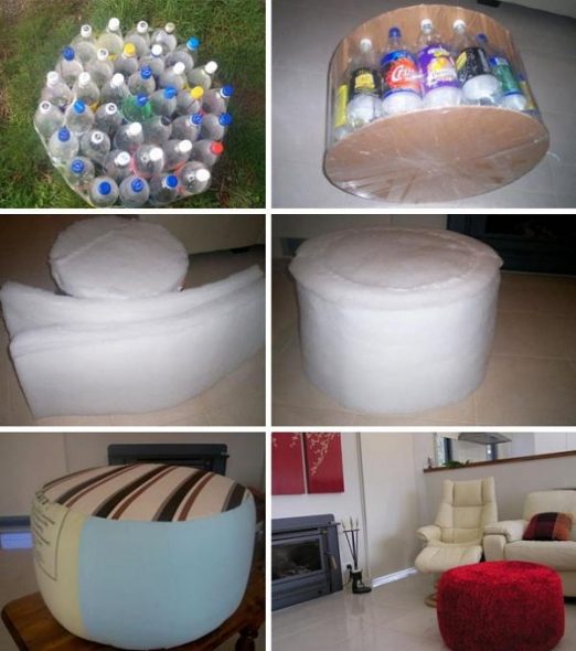 Pouf de bouteilles