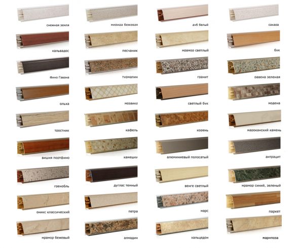 Variété de types de plinthes