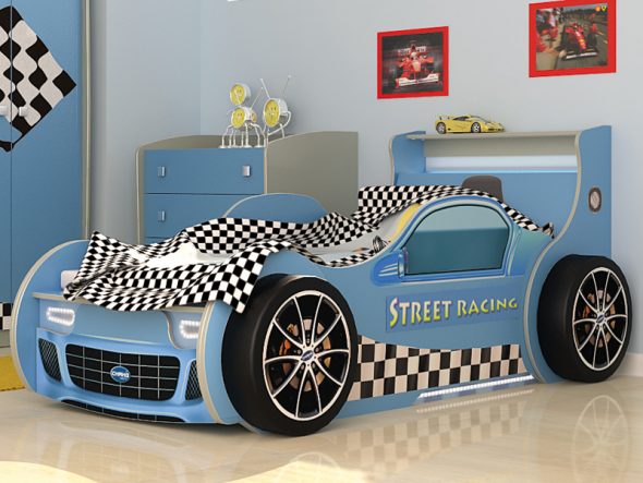 Chambre gris bleu pour un garçon