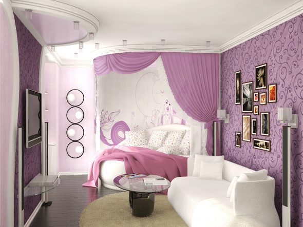 Quarto com zoneamento Lilás