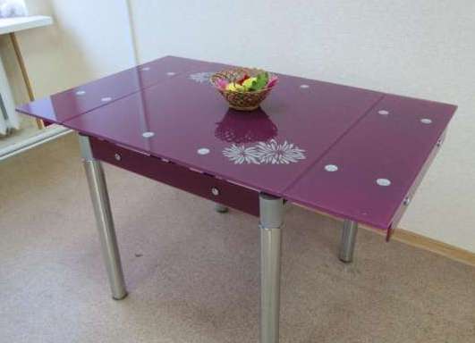 tables de cuisine pliantes en verre
