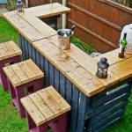 Comptoir de bar en bois extérieur