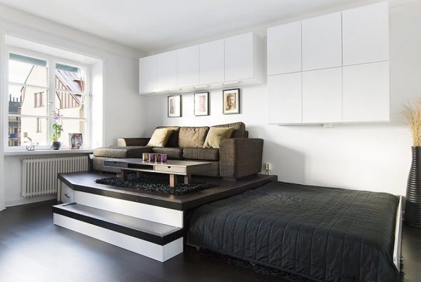 Le lit intégré est un excellent moyen de le cacher à l'intérieur.