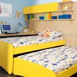 Lit gigogne jaune pour deux enfants