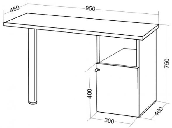 Table manucure avec une armoire