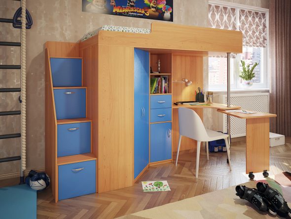 Option économique d'un grenier de lit à partir d'un panneau de particules