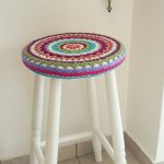 housse de tabouret tricotée
