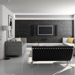 Noir et gris dans le salon moderne