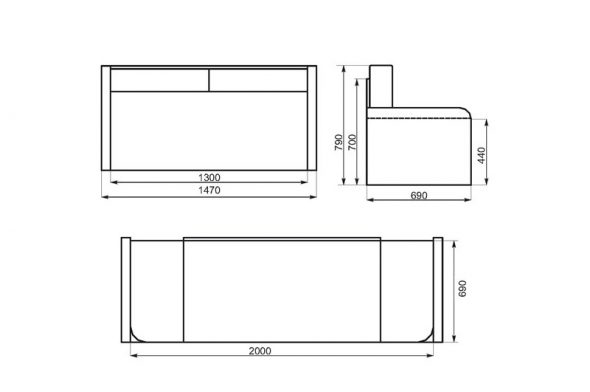 Dessin pour la fabrication de divans