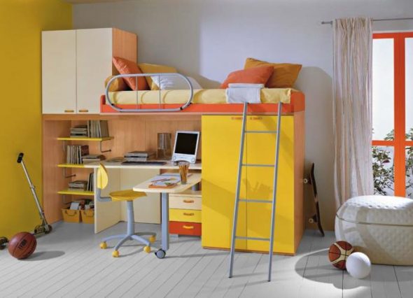 Grenier de lit pour enfants avec une échelle