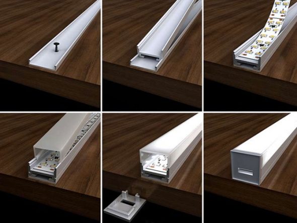 Ruban à diode en profilé d'aluminium