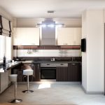 Conception de cuisine dans un style hi-tech moderne