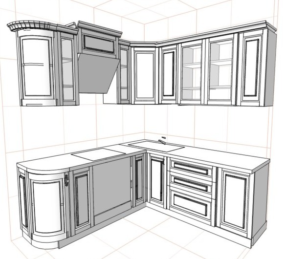 Croquis du coin cuisine