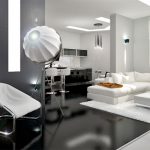 Salon-salle à manger dans un style moderne