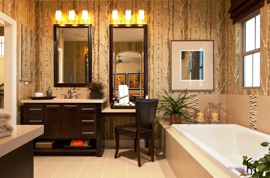 table de maquillage de salle de bain