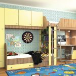 Un ensemble de meubles pour deux enfants avec un bureau
